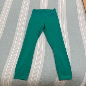 Lululemon Wunder Train High Rise Crop  23” Maldives Green